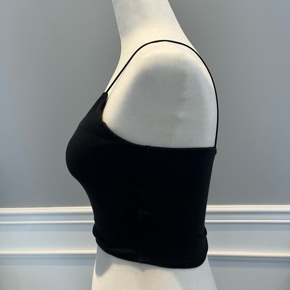 Garage tank top black size S think straps 57% cotton 38% rayon 5% spandex - Picture 4 of 6